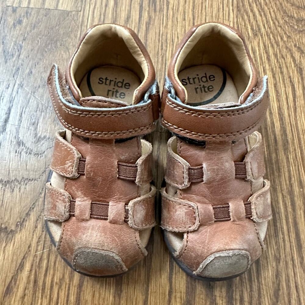 Stride Rite Archie brown leather sandals, toddler size 4